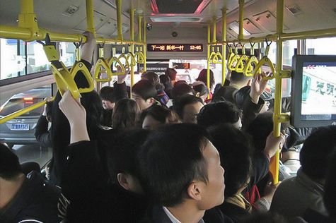 ShanghaiBus Commuting on a Bus in Shanghai China