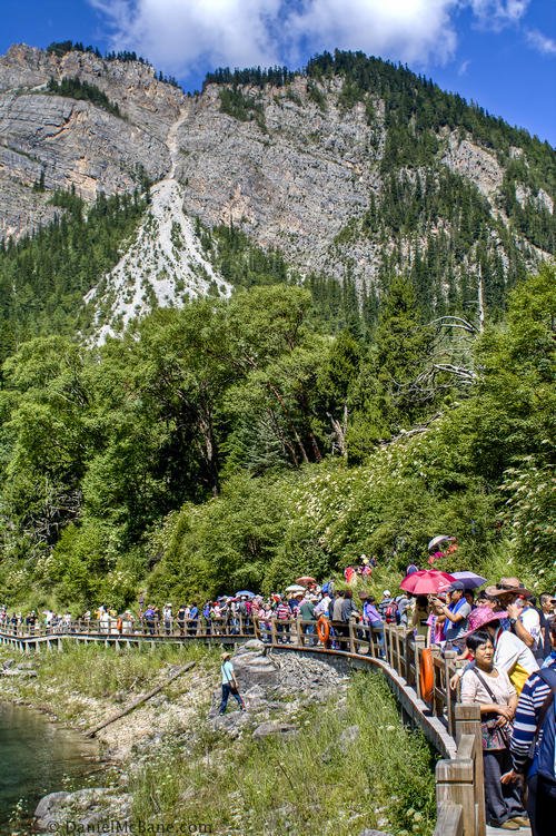 Crowded Walkway Jiuzhaigou