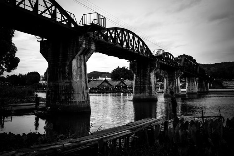 Bridge over the river Kwai in Kanchanaburi Thailand