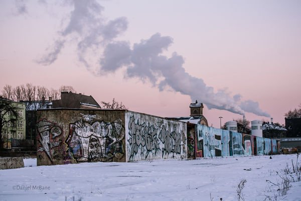 Berlin Wall Graffiti and Snow