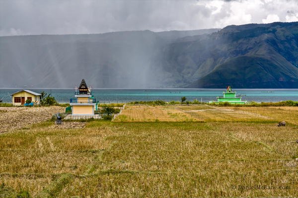 Rainstorm over Lake Toba, Sumatra